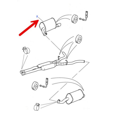 USED RH PASSENGER SIDE REAR MUFFLER  XR849449